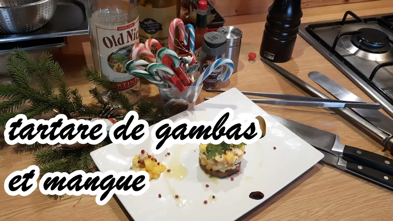 tartare de gambas et mangue