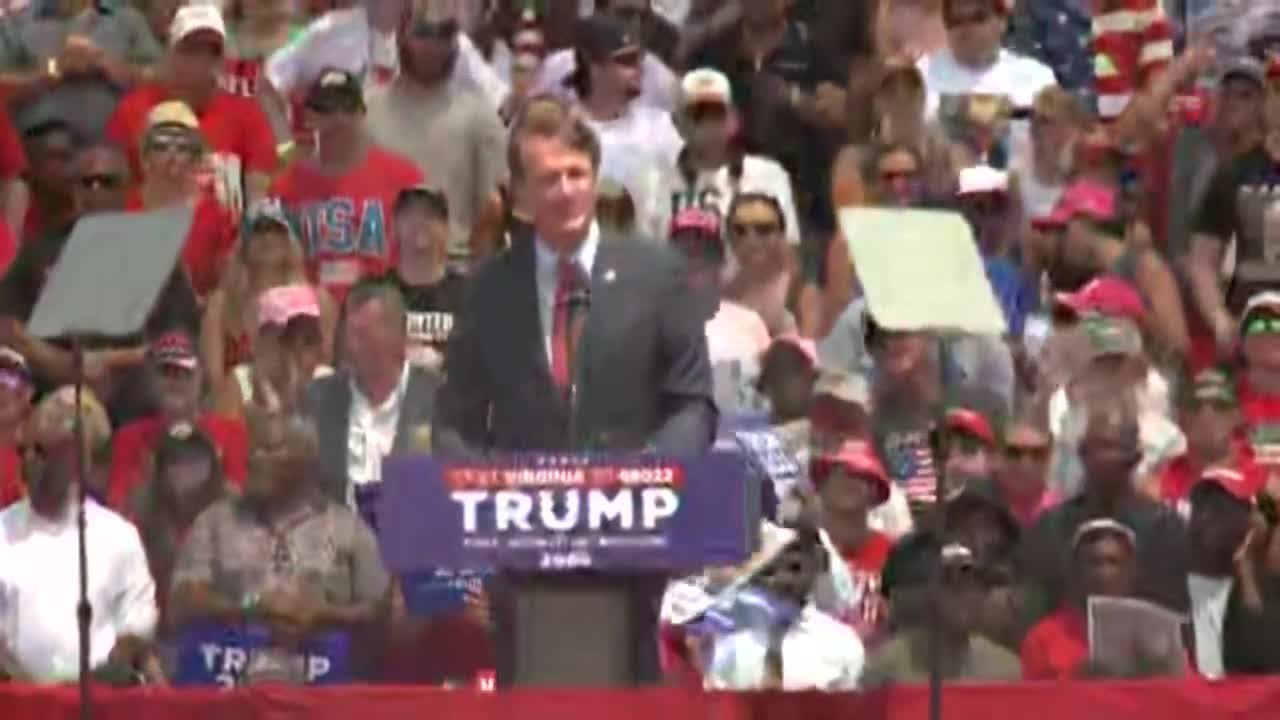 Virginia Gov. Glenn Youngkin speaks at Trump rally