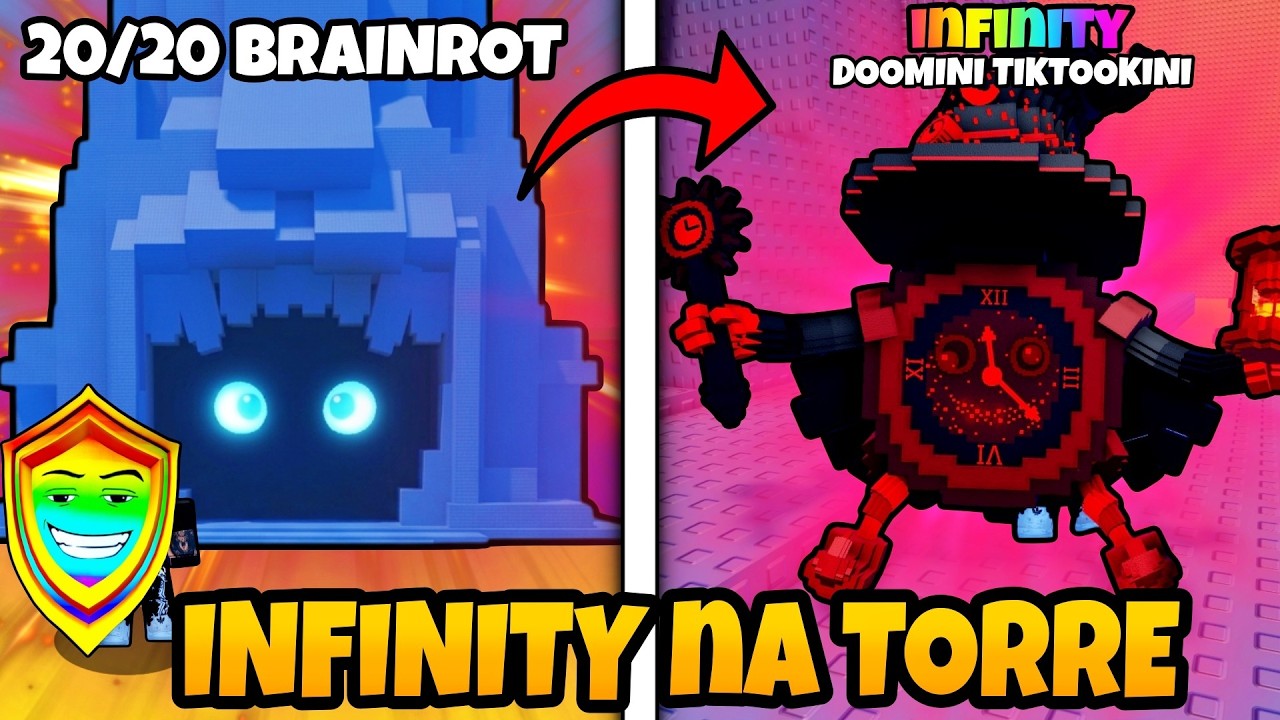 COLOQUEI 20 BRAINROT NA TORRE TSUNAMI E VEIO INFINITY? | FUJA DO TSUNAMI PARA BRAINROTS