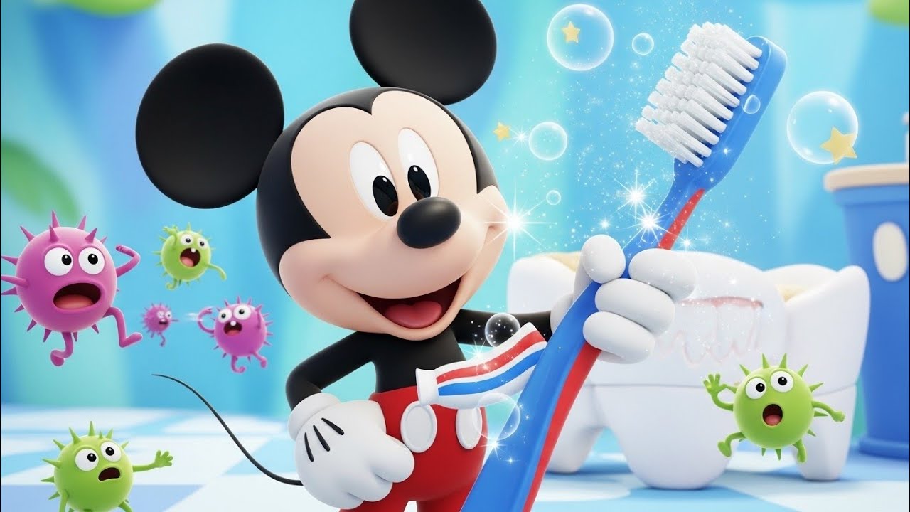 🦷✨ Mickey Mouse Clean Teeth Adventure | Fun Brushing Story for Kids!