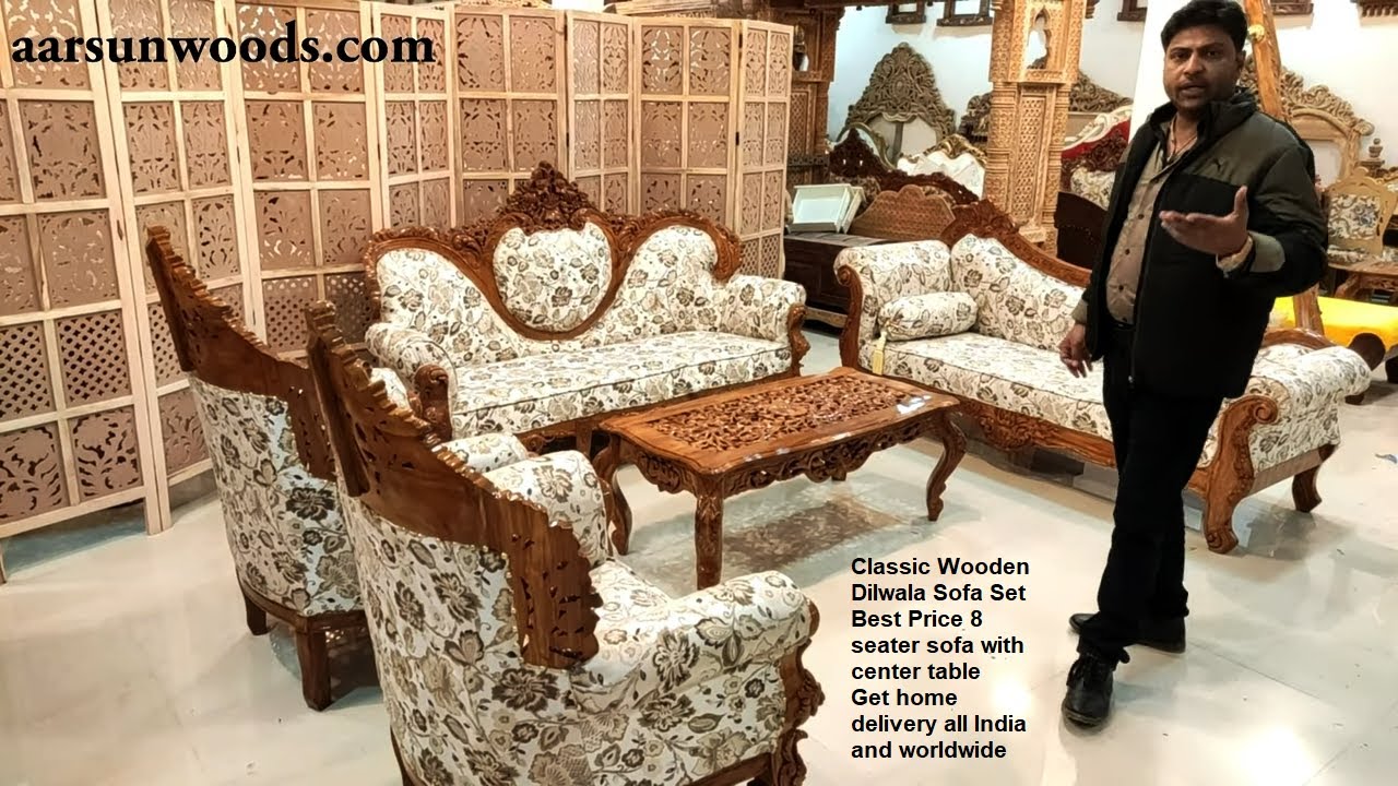 Top Wood Sofa Set | 8 Seater | Factory Prices |  ​#sofa #livingroom #wooden #wood