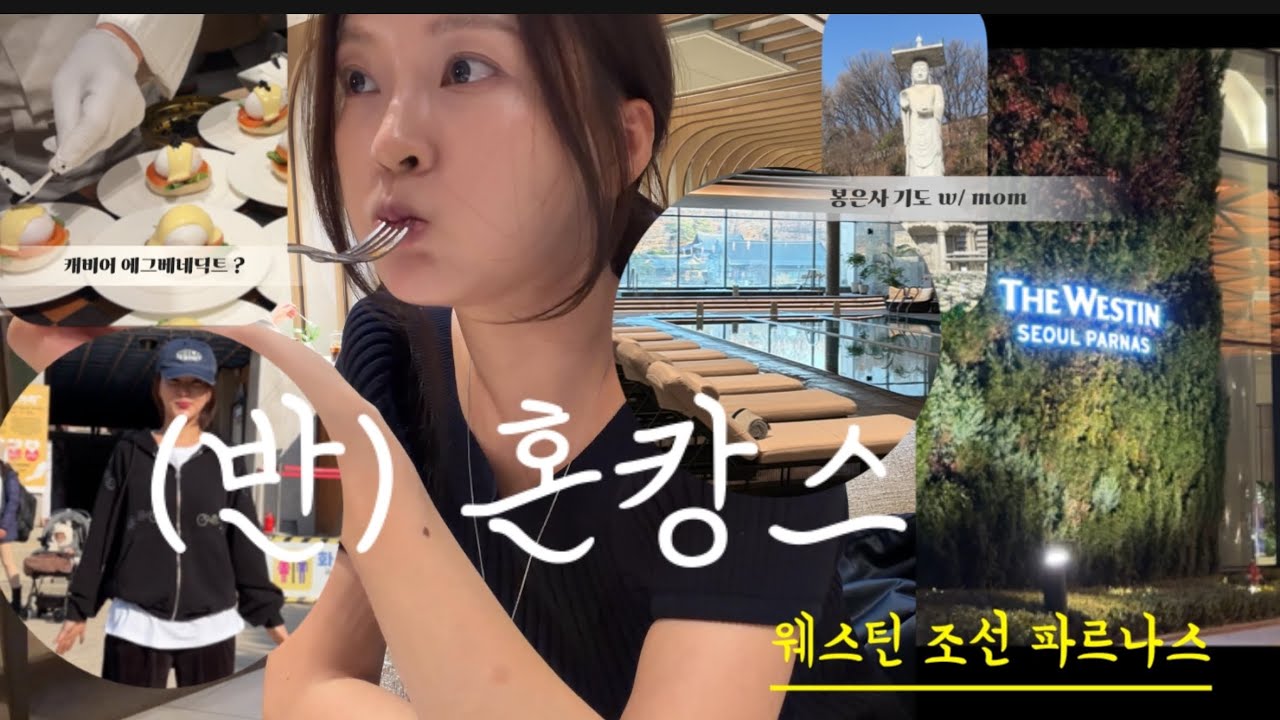 🩵[vlog] 웨스틴 서울 파르나스ㅣ호캉스ㅣ 봉은사 기도까지🙇‍♀️ㅣ조식에 캐비어라뇨,,?!