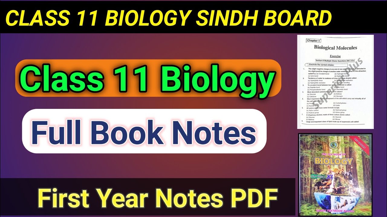 Class 11 Biology Notes PDF | Biology New Book Sindh Board || First Year Biology Sindh board 2023