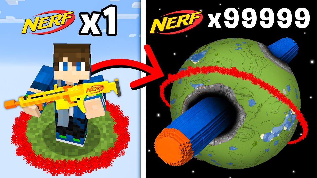 Minecraft, но NERF = размер мира