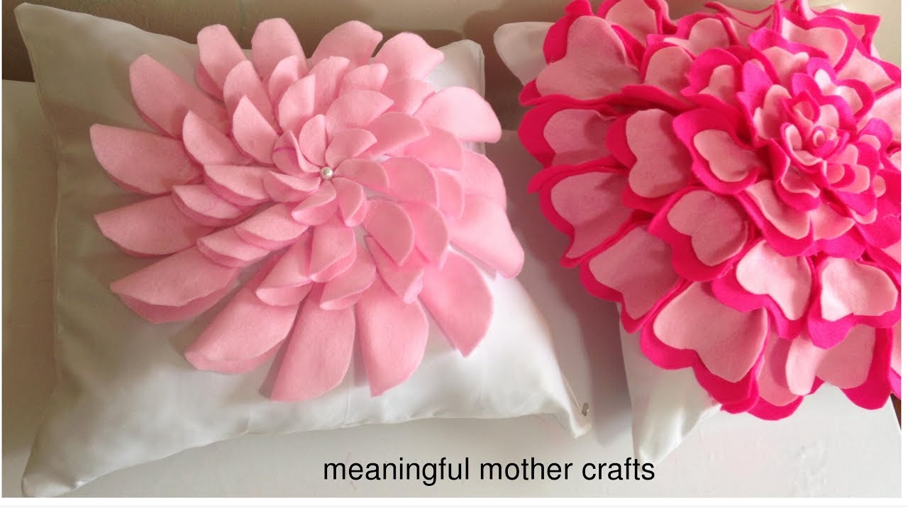 CUSHION COVER IDEAS.PINK FLOWER CUSHION