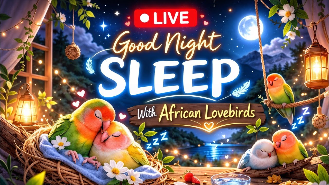 🔴 LIVE • Sleep with African Lovebirds 🕊️🌙 (No Sound • Just Peaceful Watching)