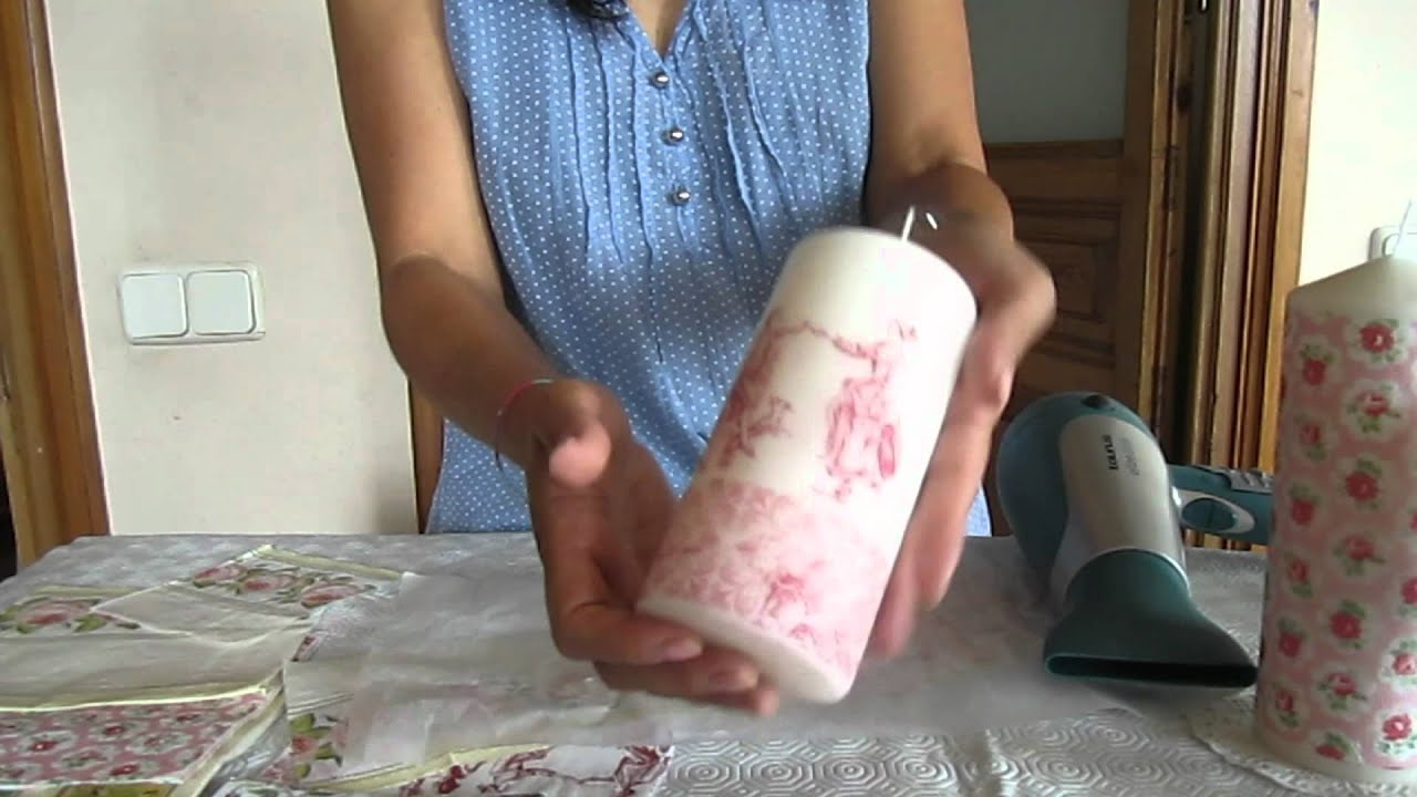 Velas con Decoupage
