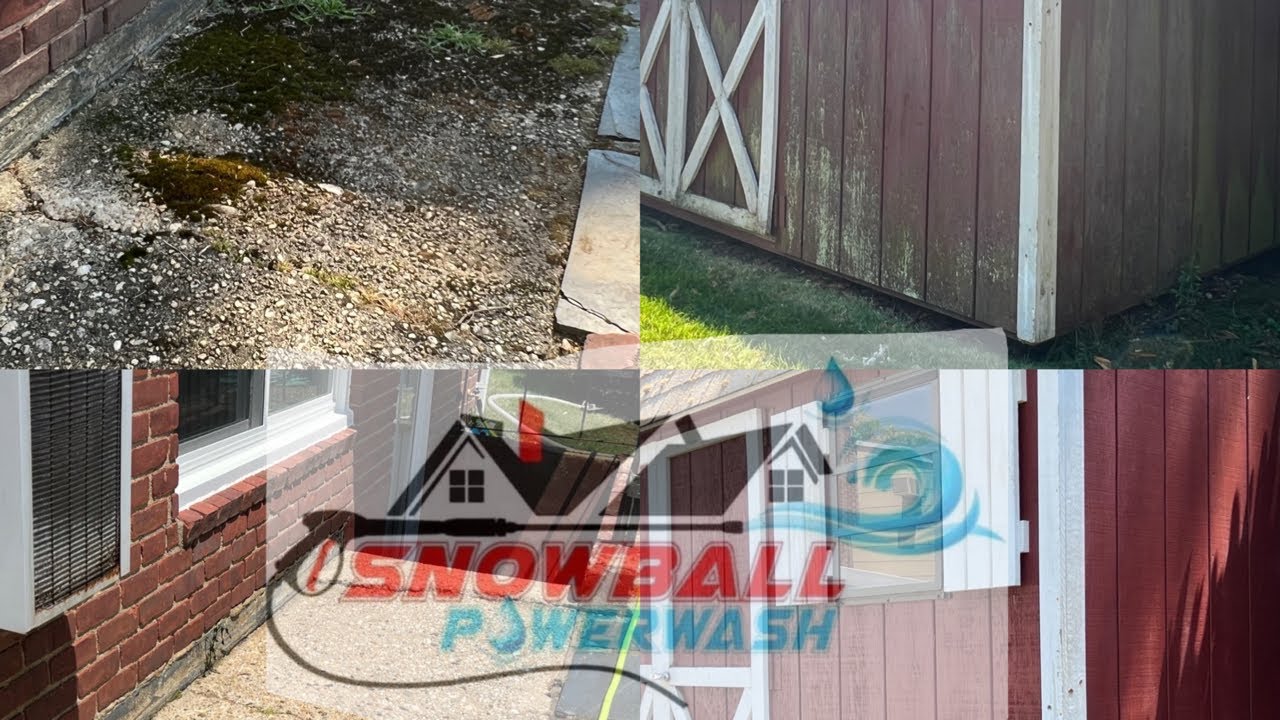 Soft Washing a Shed & Surface Cleaning a Walkway! - Snowball Powerwash