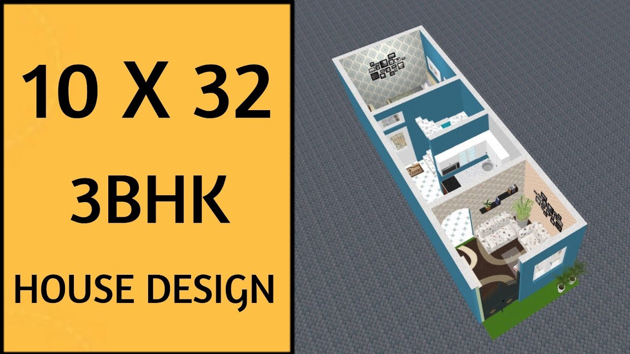 10 X 32 घर का नक्शा ll 320 Sqft House Plan ll 10 X 32 Ghar Ka Naksha ll 10 X 32 House Design