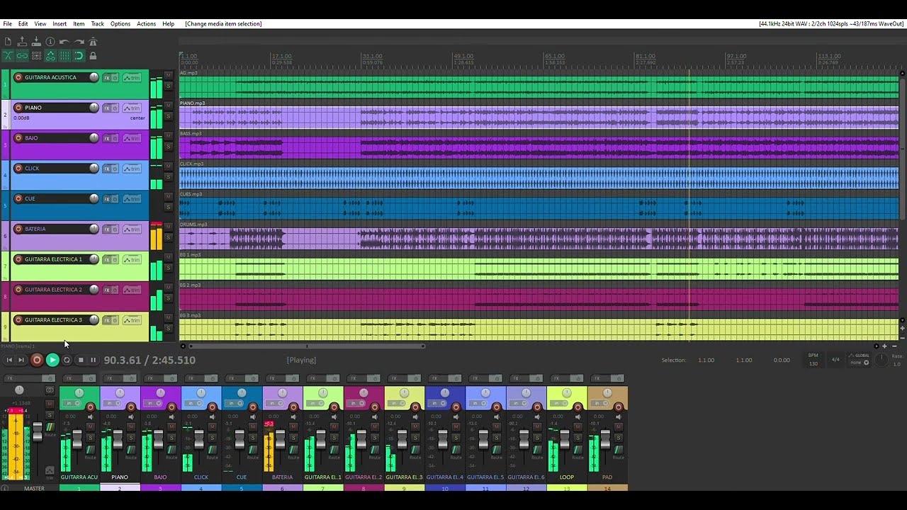 Algo esta cayendo aquí secuencia multitrack.