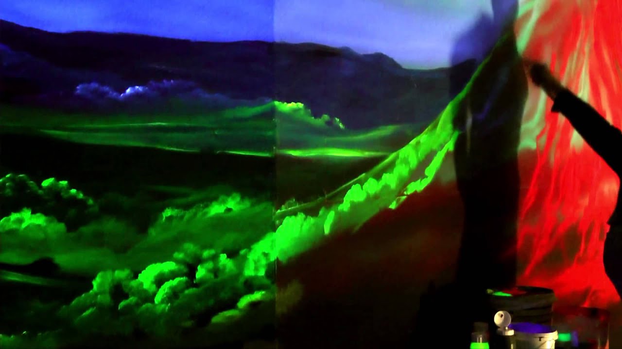 Aplicación de pintura luminosa y fluorescente