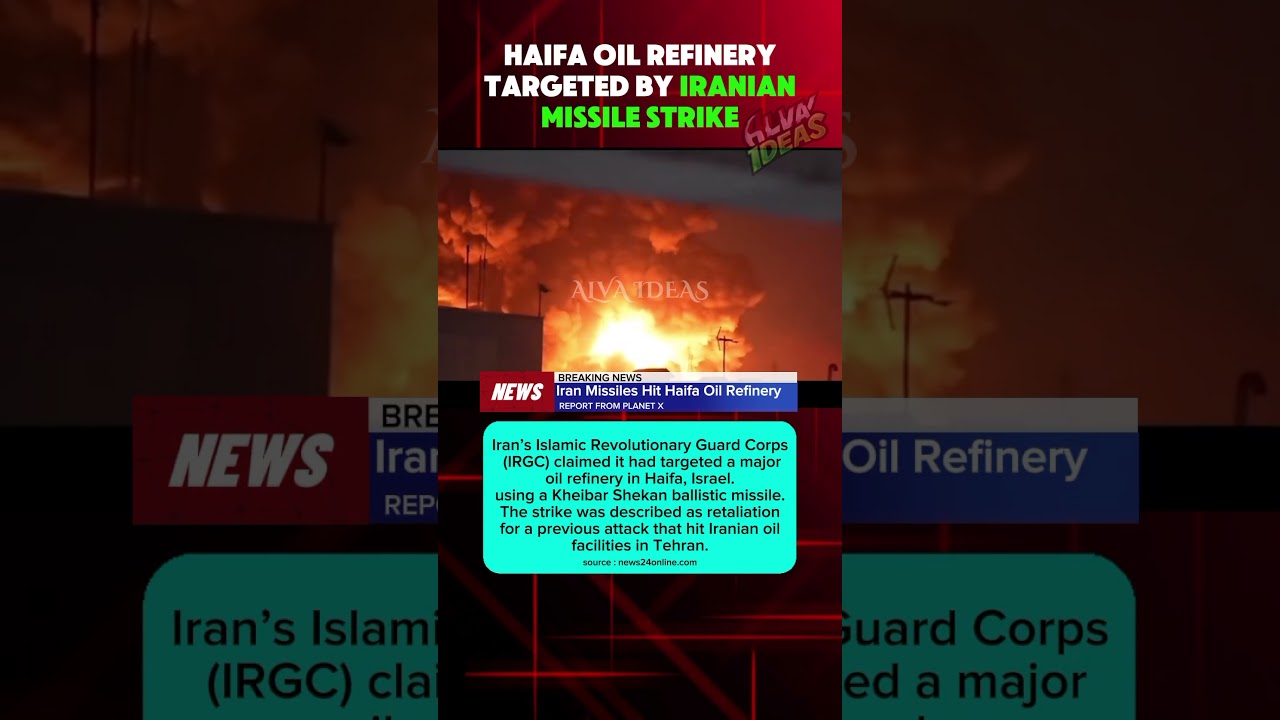 WATCH: Haifa Oil Refinery Targeted by Iranian Missile Strike