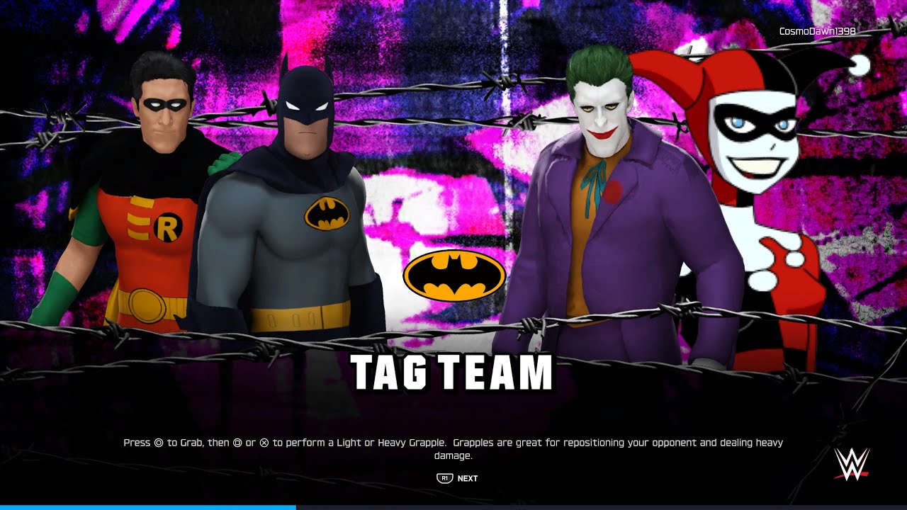 WWE 2K25 Batman and Robin vs Joker and Harley Quinn