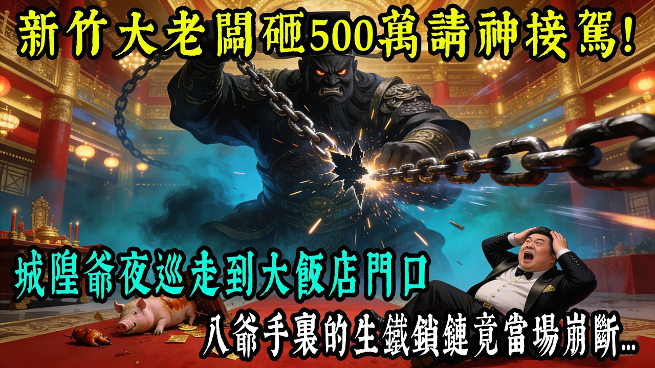 【老王故事會】新竹大老闆砸500萬請神接駕！城隍爺夜巡走到大飯店門口，八爺手裏的生鐵鎖鏈竟當場崩斷…#原創 #情感 #民間故事 #真實故事 #中老年生活 #台灣