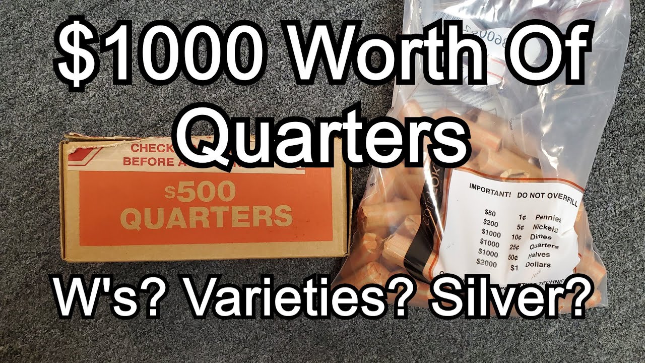 Coin Roll Hunting $1000 Worth of Quarters from the Bank