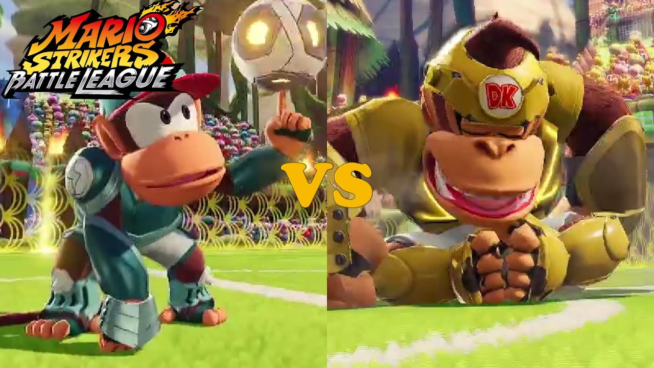 Mario Strikers: Battle League - Team Diddy Kong vs Team Donkey Kong - Jungle Retreat
