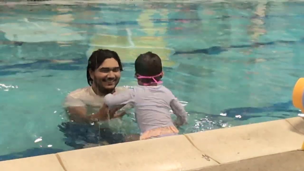 Maryam swim time with uncle Aadi