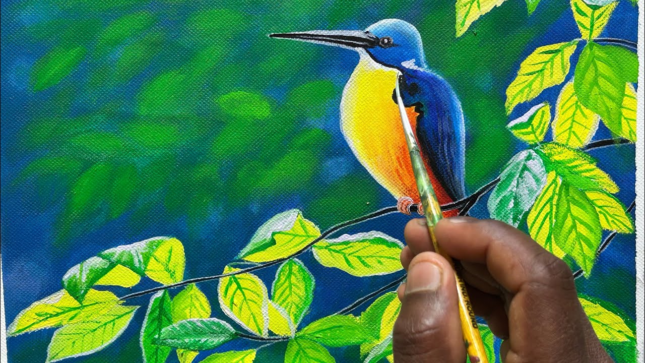 How to Paint  a Birds / acrylic painting / Aashish art@