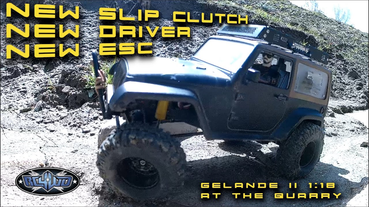 RC4WD Gelande II 1:18 Jeep (Black Rock) - New Driver, New Slip Clutch, New 30A ESC