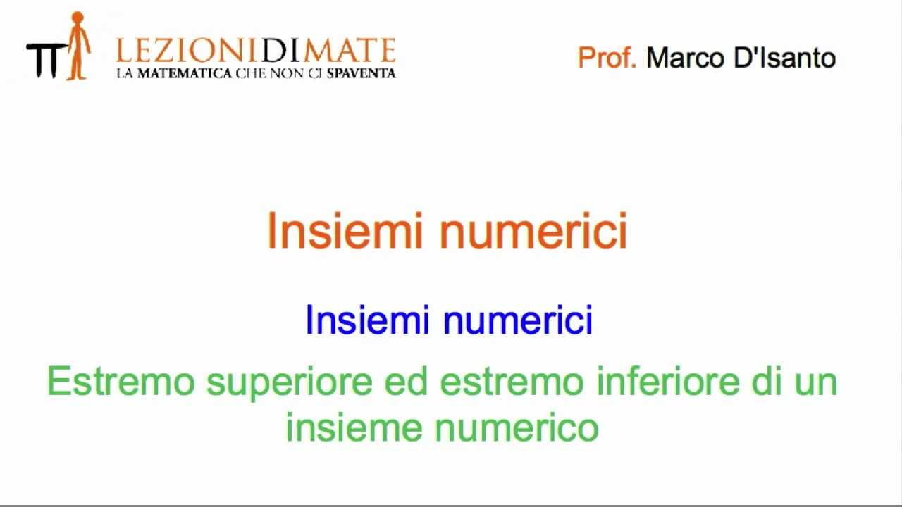 Definizione di estremo superiore ed inferiore, di massimo e minimo di un insieme - Molti Esempi.