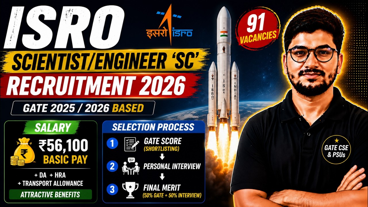 ISRO Scientist Engineer Recruitment 2026 🚀 | GATE 2025/2026 Based | 91 Vacancies | Eligibility