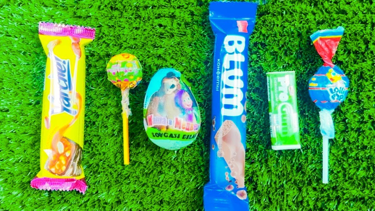 ASMR Most Popular Candys / some lots of colorful rainbow lollipop candy / unpacking chocolate eating