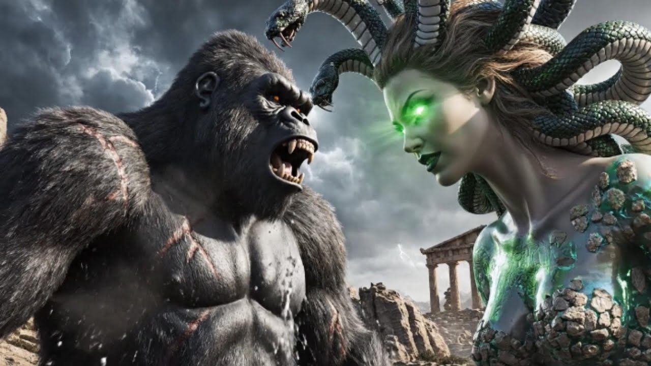 The Epic Crossover: King Kong and Goddess Athena | Medusa's Curse Unleashed