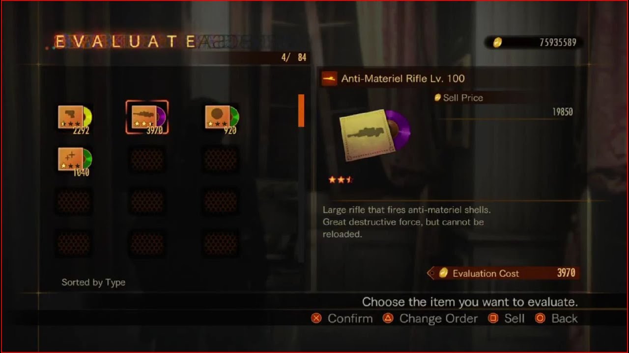 Resident Evil Revelations 2 Raid Mode Rare Anti-Material Rifle Lv. 100 5 Slots Purple Album Weapon