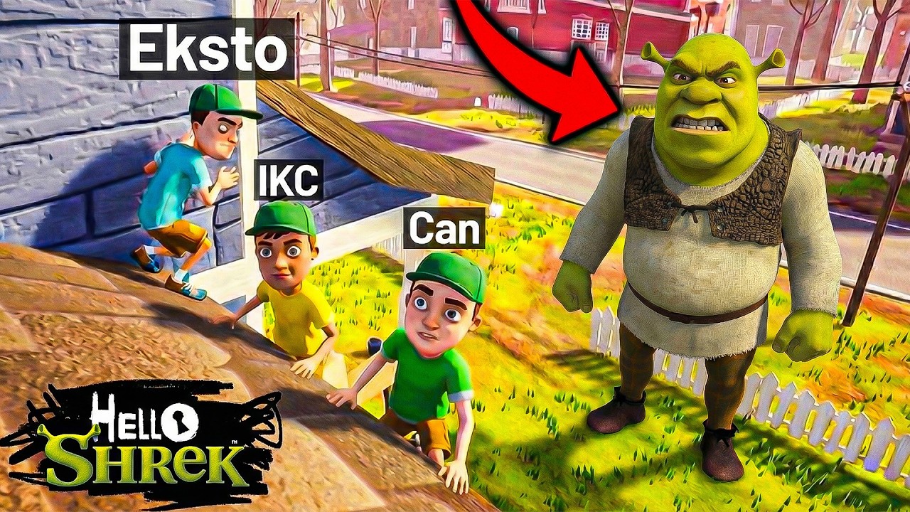 KOMŞUMUZ SHREK'DEN KAÇIYORUZ! ÇOK SİNİRLİ! HELLO NEIGHBOR SHREK MOD OYNANIŞ | Eksto İlker