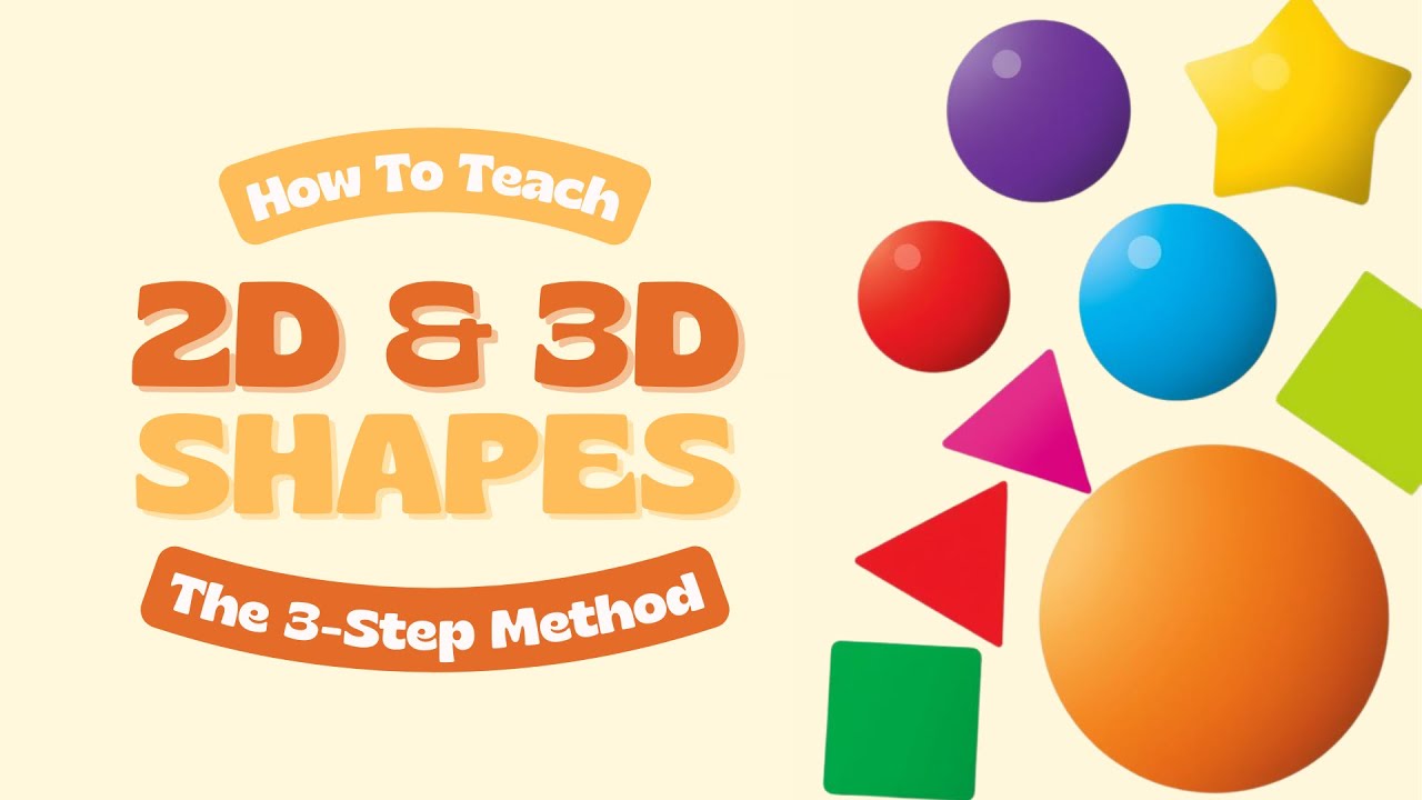 Teach 2D & 3D Shapes Easily: The 3‑Step Method #shapesforkids #2dshapes #3dshapes #learningshapes