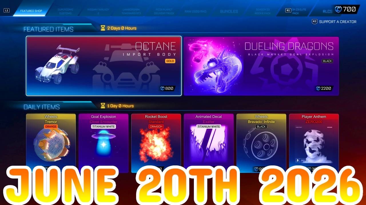 Rocket League ITEM SHOP Daily #555 (20th June 2026)