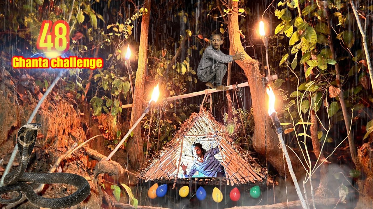 48 Ghanta Challenge in Tree🌲House 🏠 🌳| Night Camping 🏕️ in ( #camping @JH Camp Core  )