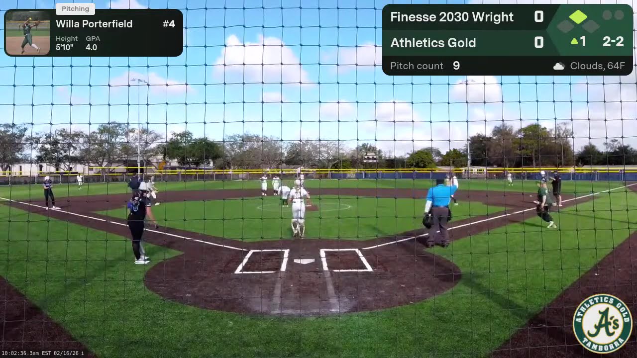 Finesse 2030 Wright vs Athletics Gold Tamborra/Spencer 14U (2026.02.16)