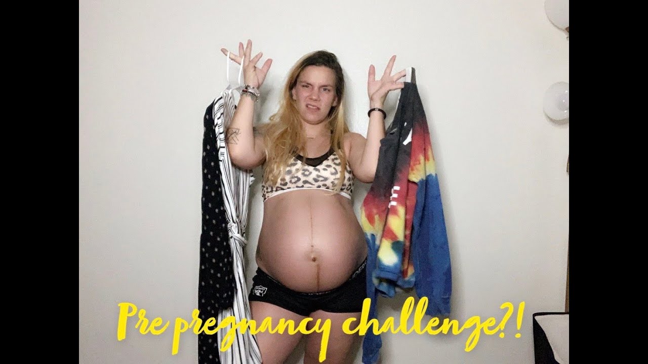 Pre-pregnancy clothes challenge twins 29 weeks.