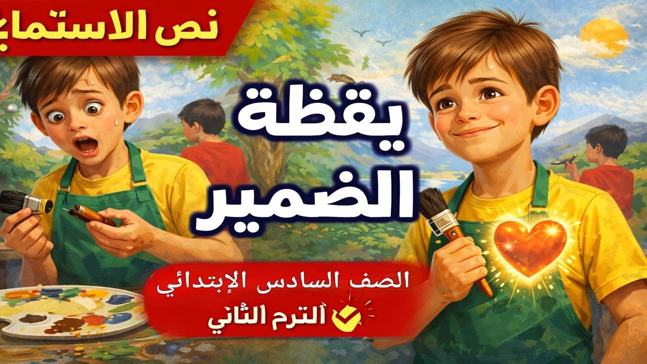 شرح نص الاستماع يقظة الضمير | الصف السادس الابتدائي الترم الثاني