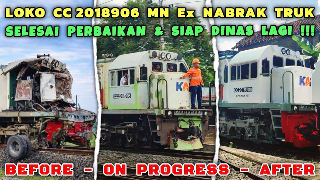 LOKOMOTIF BEKAS TERTABRAK TRUK DI CIREBON SELESAI PERBAIKAN DI BALAI YASA YOGYAKARTA DAN SIAP DINAS