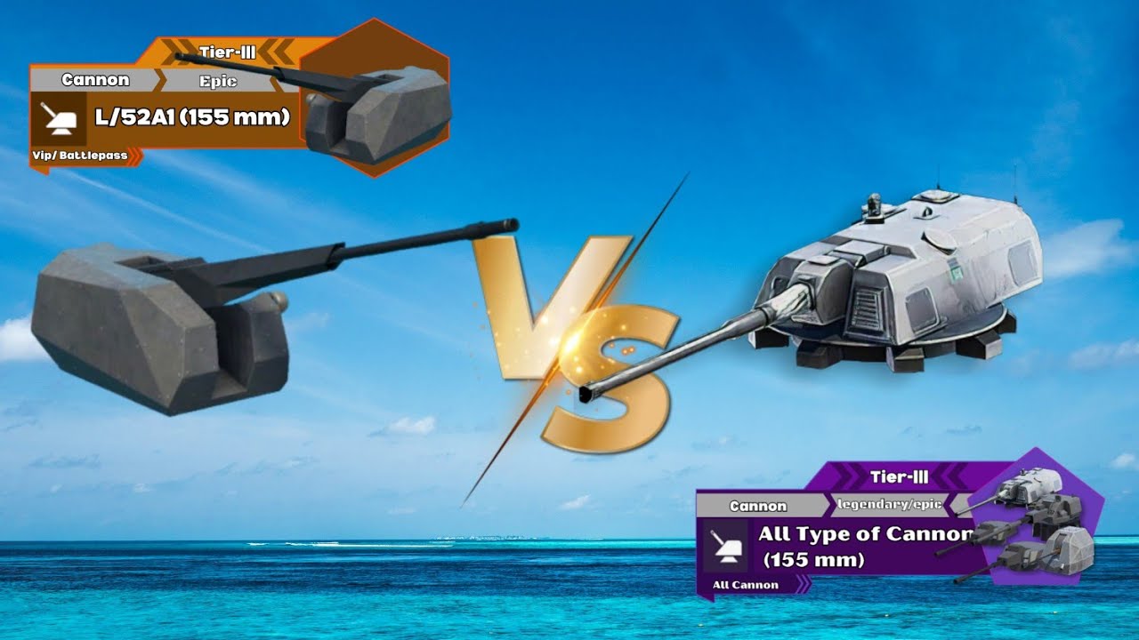 L/52A1 (155 mm) Cannon VS Top 7 (155 mm) Size Cannon Comparison -Modern Warships #modernwarships