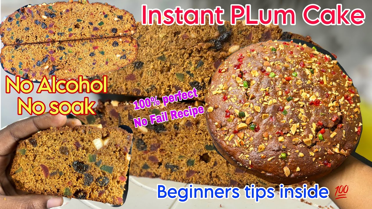 Perfect Instant Plum Cake Recipe|NO ALCOHOL NO SOAK*most requested recipe*#freebakingclass #plumcake