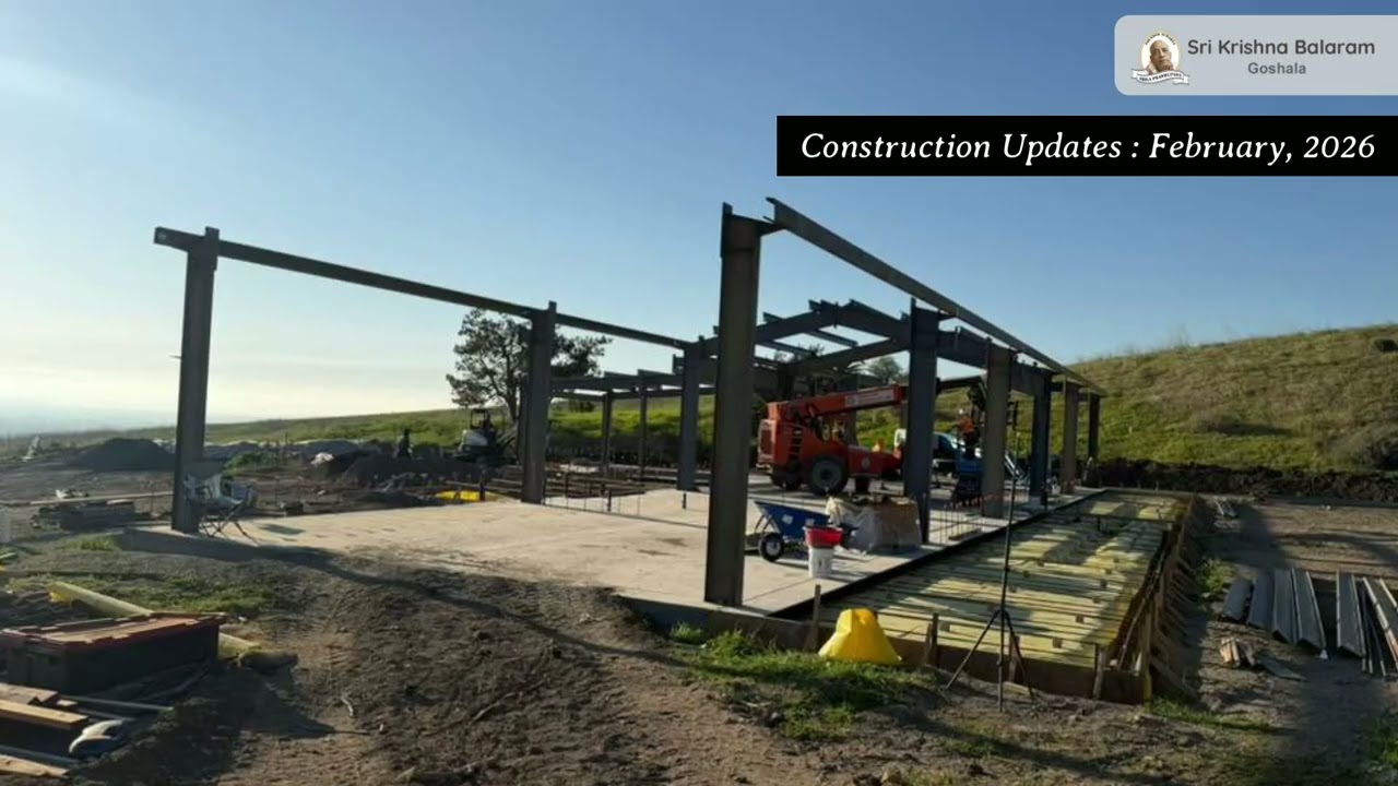 Goshala Construction Update: Goshala & Caretaker Buildings Framing Underway | February 2026