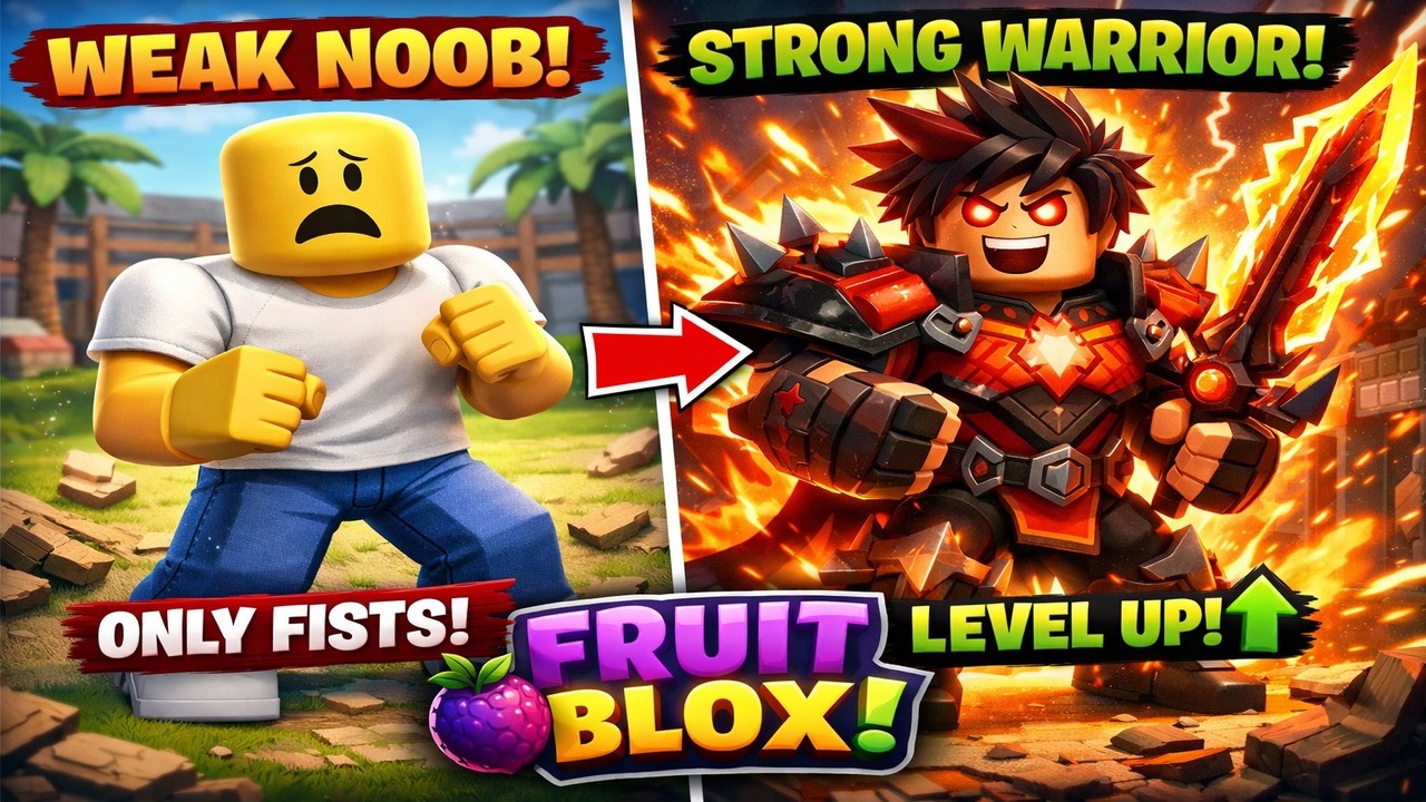 From NOOB to STRONGEST WARRIOR in Fruit Blox! (Roblox)