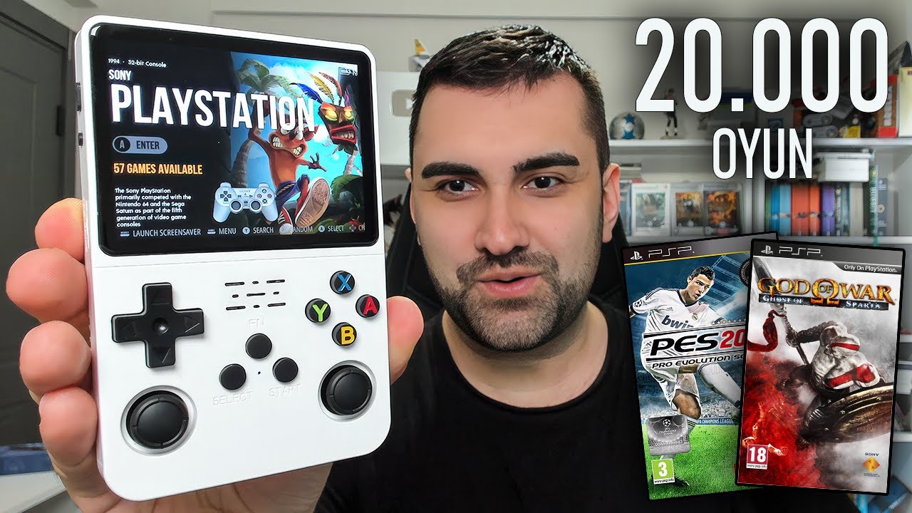 20.000 OYUNLU PES 2013 VE GOD OF WAR OYNATAN EL OYUN KONSOLU ! RETROSTREET R36S PSP & NINTENDO