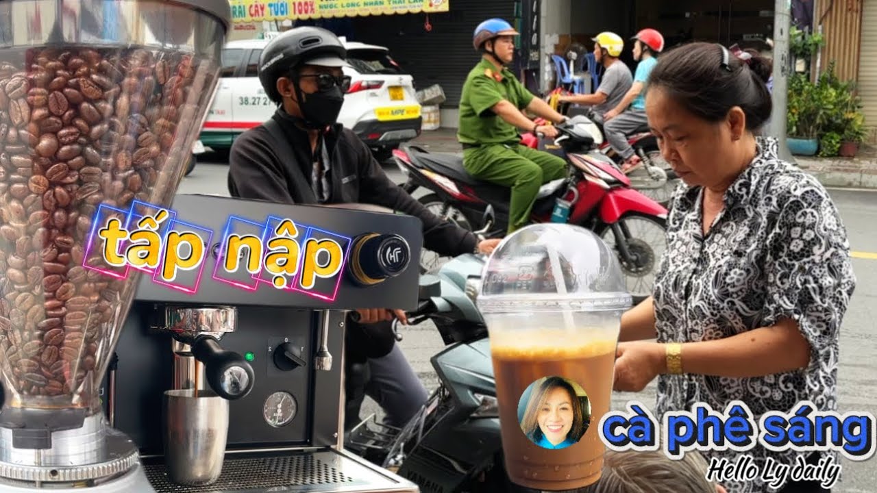 Buổi Sáng Với Xe Cà Phê Take Away Tấp Nập trên một góc nhỏ Saigon | Hello Ly daily