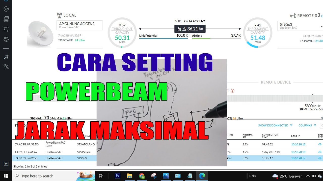 Tutorial Cara Seting Powerbeam untuk PTP Jarak 30 KM