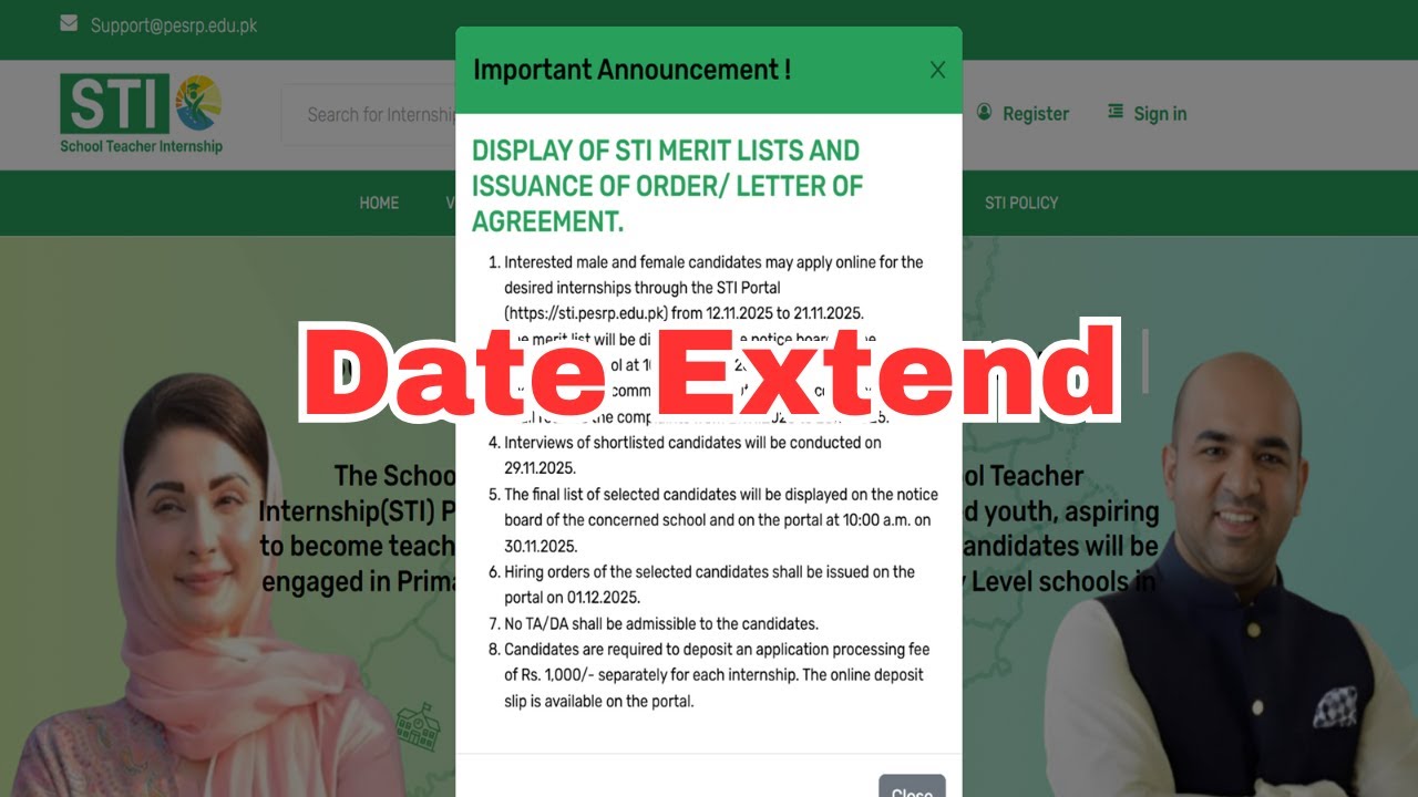 STI Jobs 2025 Date Extend News | STI Online Apply 2025 Date | School Teaching Internees Jobs 2025