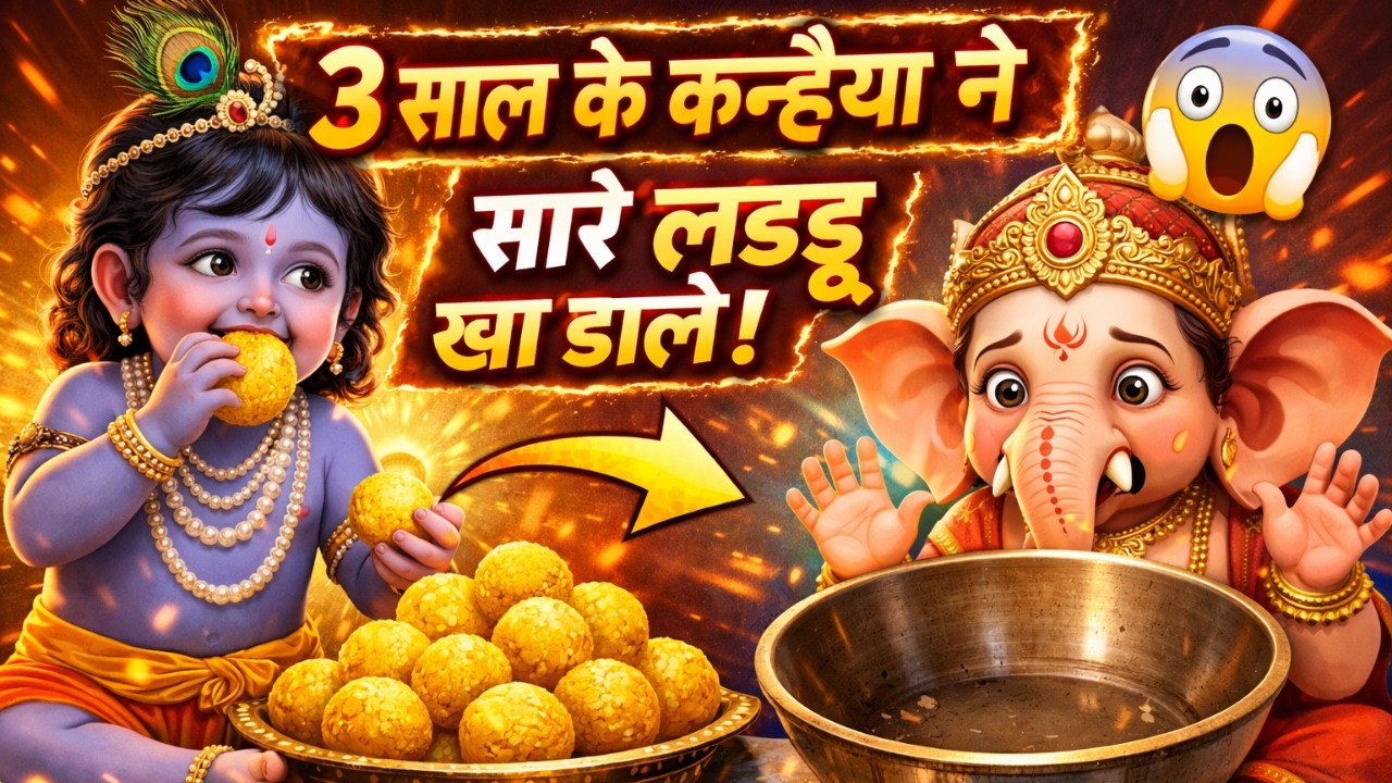 3 साल के कान्हा ने गणपति जी के सारे लड्डू खा लिए! 😱 | अद्भुत बाल लीला | रहस्यमयी बाल लीला