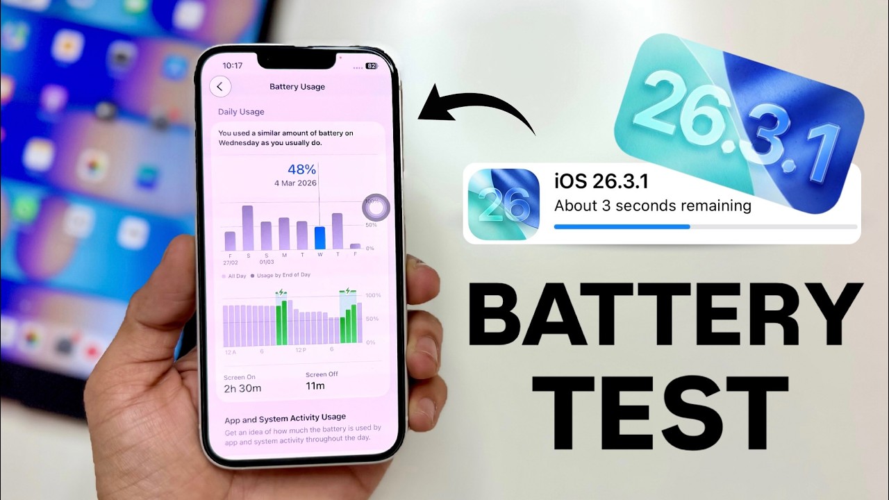 iOS 26.3.1 Battery Test Performance - iOS 26.3.1 Battery Drain - iOS 26.3.1 Battery