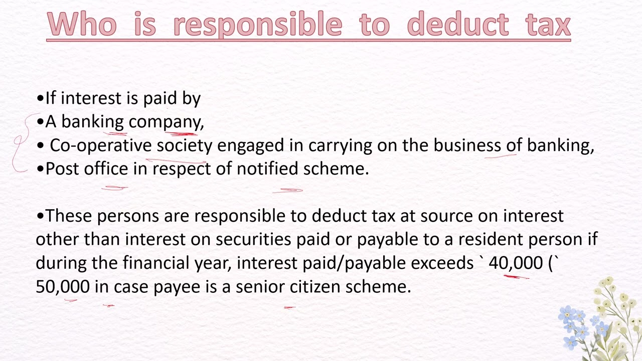TDS Section 194A | Income Tax Act Explained with Examples | TDS on Interest other than Securities
