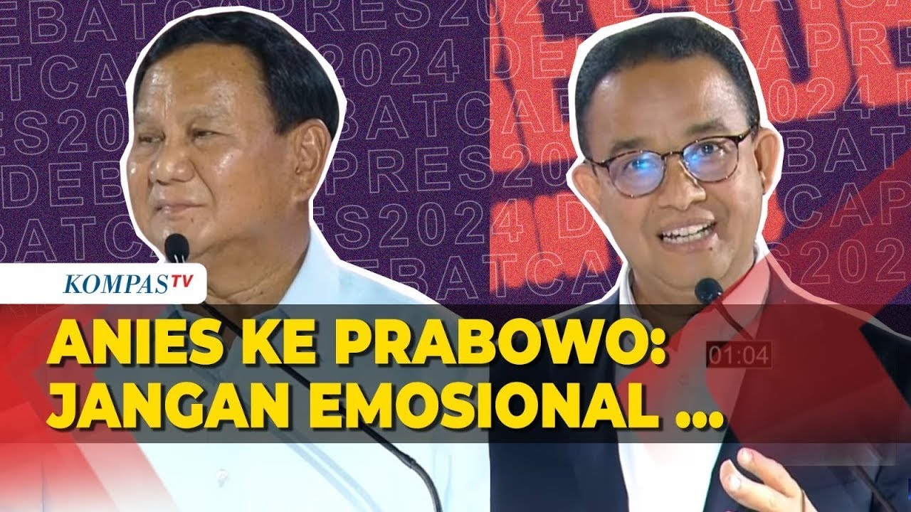 Anies ke Prabowo saat Debat  Penting Sekali untuk Kita Tenang, Dingin, Jangan Emosional…