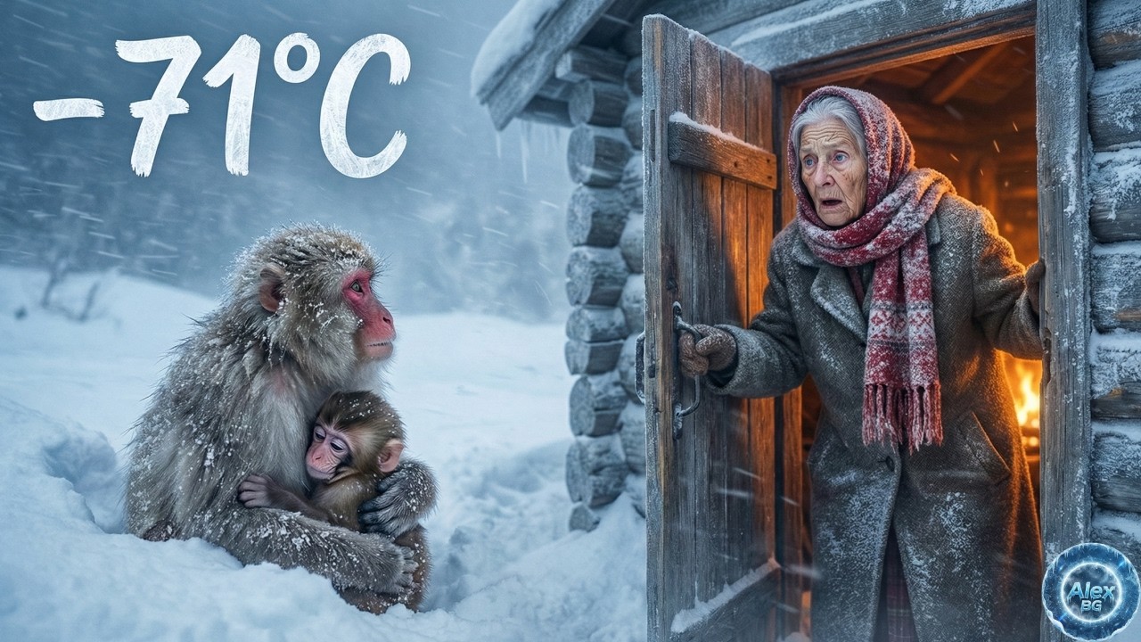 At −71°C, a Freezing Baby Snow Monkey Was Carried to an Old Widow’s Door ❄️🐒