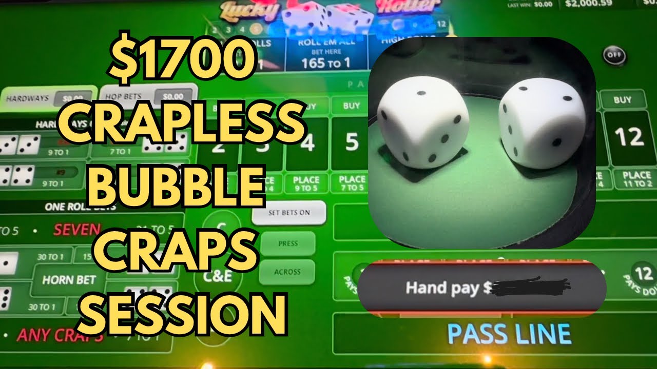 Вход в Crapless Bubble Craps с высоким лимитом $1700 — Безумие Ace Duece!